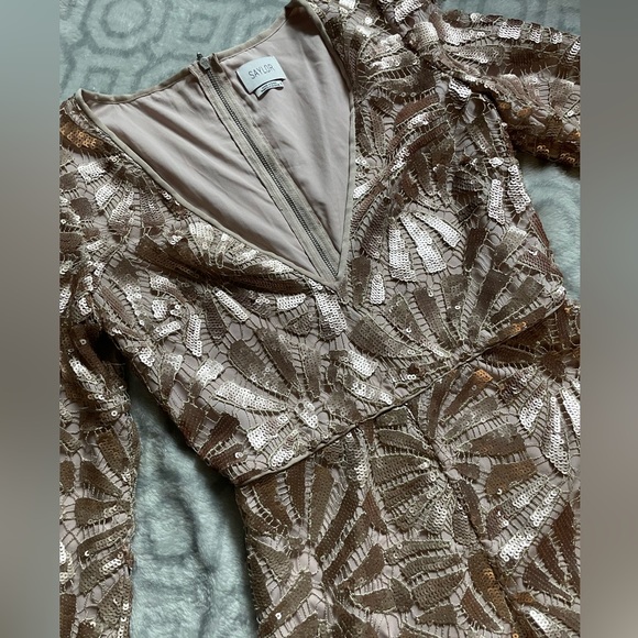 SAYLOR Jacqueline Rose Gold Sequin Romper - Picture 4 of 7